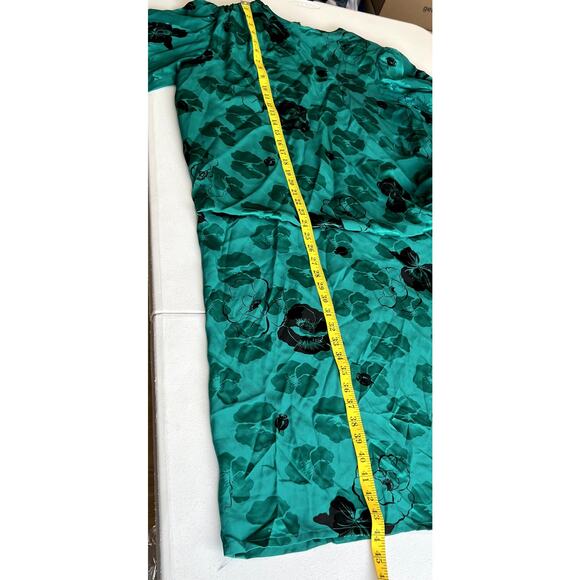 Francesca of Damon for Starington Dress Women 12 Green Silk Party VTG 70s 80s - Picture 6 of 12